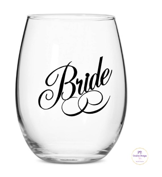 Bride Decal for Wine Glass / DIY Decal / Tumbler Decal Etsy