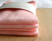 Set of 4, 13x13 Blush Ombre Dip Dyed Cotton Flour Sack Napkins