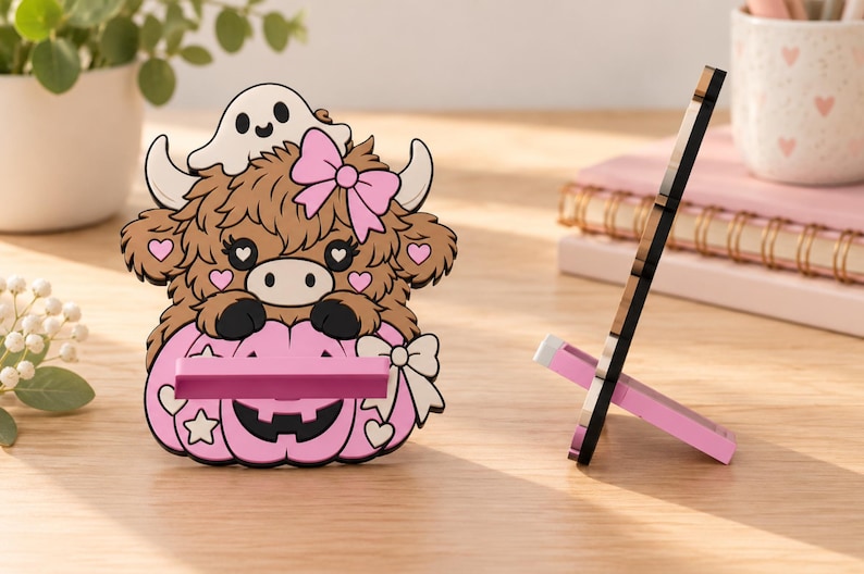 Spooky Highland Cow Phone Holder – 3MF 3D Printing File - Etsy UK