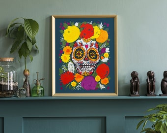 Colorful Day of the Dead Skull