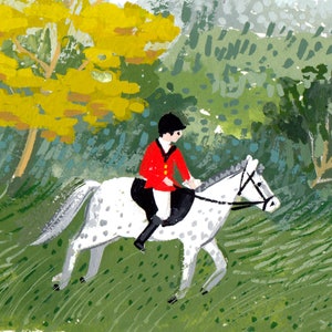 Equestrian Fox Hunt Painting, Digital Print image 4