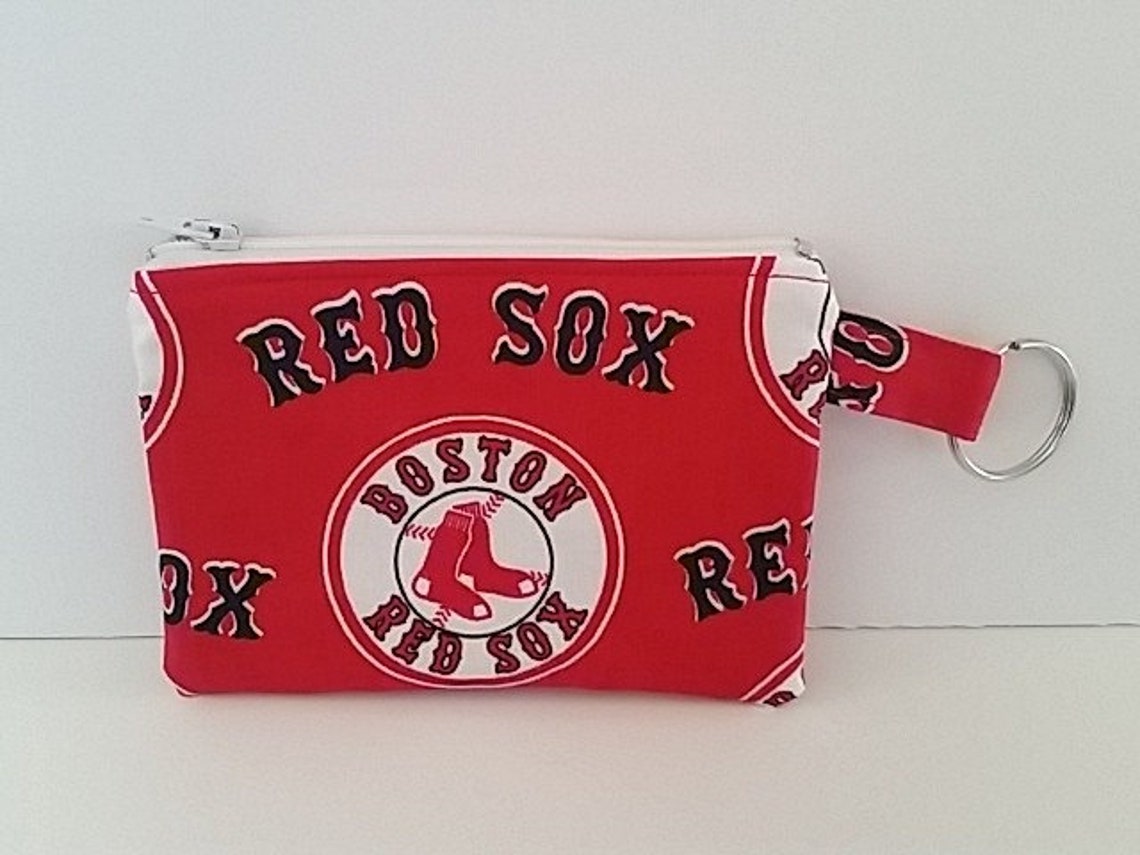 Red Sox zipper coin purse with key ring Etsy