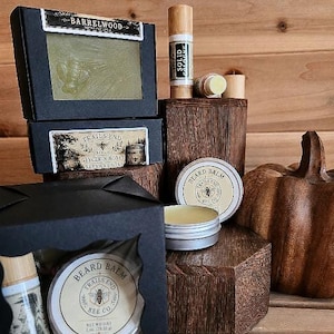 Mens Grooming Gift Set | Honey Soap, Solid Cologne, Beard Balm (Handmade)