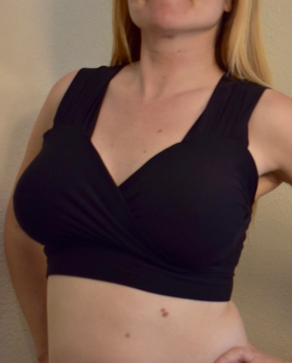 Black support bra & nursing bra in  bamboo65 organiccotton30 lycra5 also available in 95organic cotton 5lycra (heavier and firmer hold)