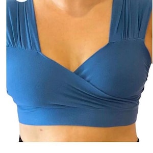 Blue support bra and/or nursing bra bamboo60/org.cotton35/lycra5