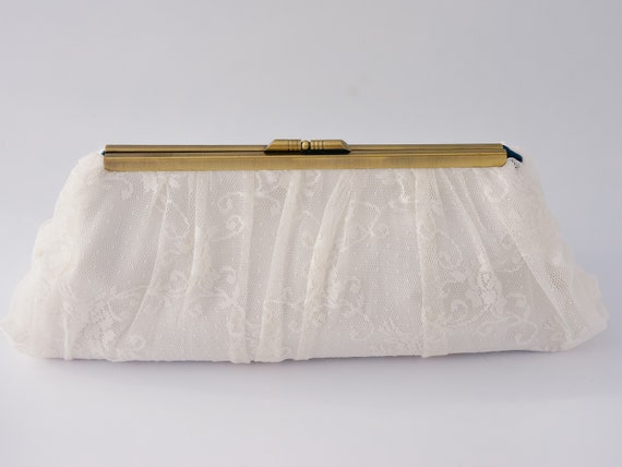 Ivory Lace Bridal Clutch for Wedding Day - Bridal Clutch Bag - Bridal Purse - Wedding Clutch Purse - Vintage - Old Hollywood Style - Purse
