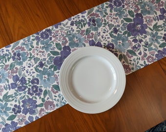 13" x 70" Purple Prairie Floral Modern Floral Table Runner for Parties, Showers, Wedding, Nursery, Home Decor