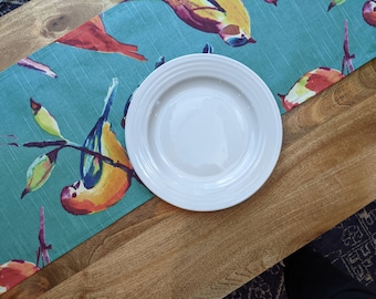 13" x 70" Richloom Birdwatcher Lisette Peacock Teal Modern Runner for Parties, Showers, Home, Home Decor