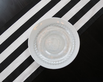 13" x 70" Modern Table Runner in Black & White Stripe