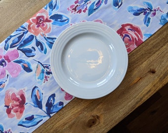 13" x 70" Pink & Lavender Garden Modern Table Runner for Parties, Showers, Wedding, Nursery, Home Decor