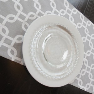 13 x 70 Grey Table Runner in Gotcha Rope Twist Print image 2