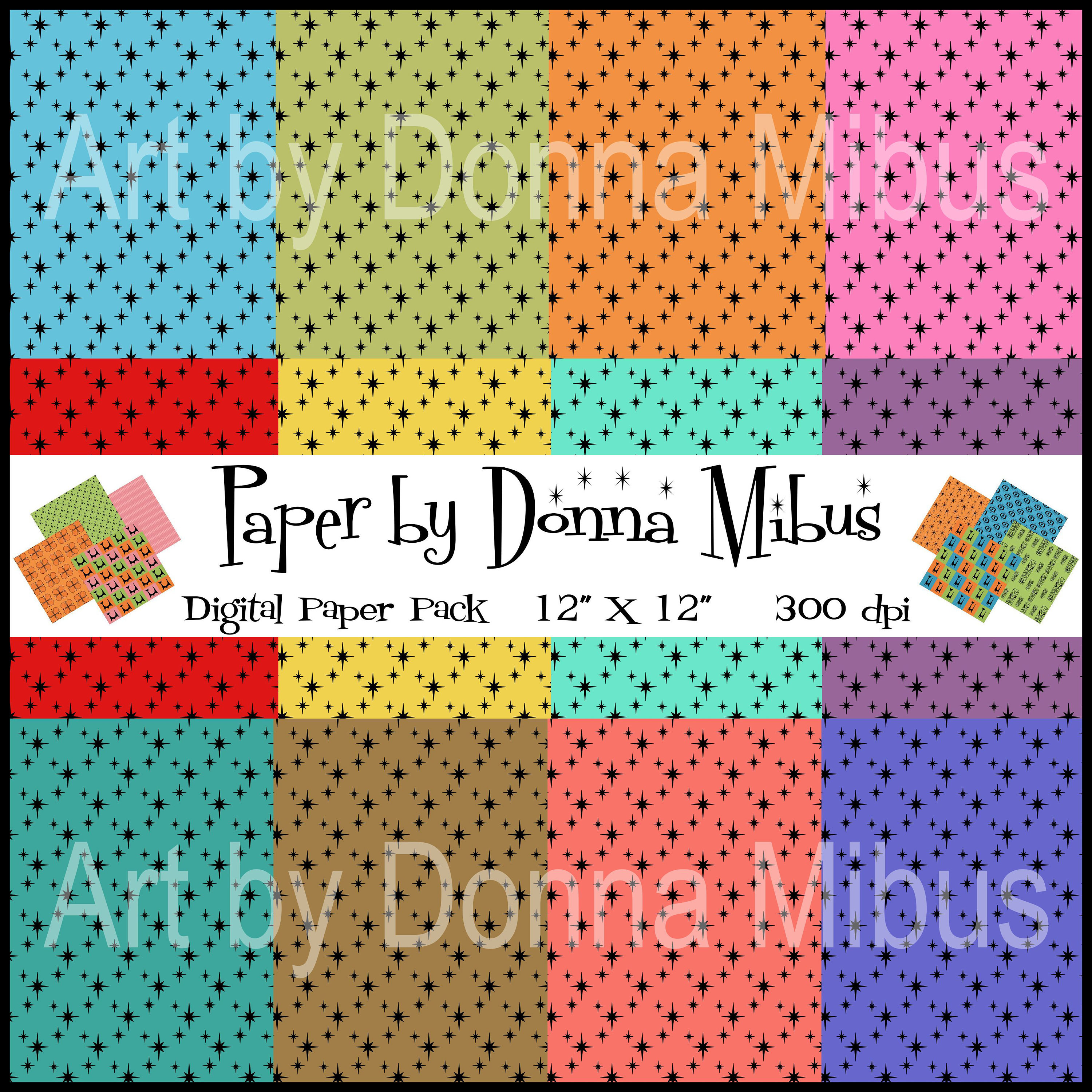 Mid Century Modern Digital Scrapbook Paper Pack Collection Mid Etsy