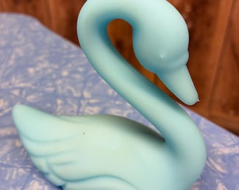 Fenton blue satin swan