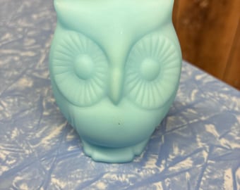 Fenton blue satin owl