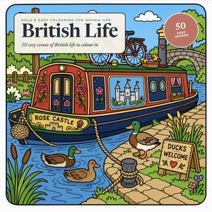 Målarbok om brittiskt liv i PDF-format: 50 djärva och enkla nostalgiska scener