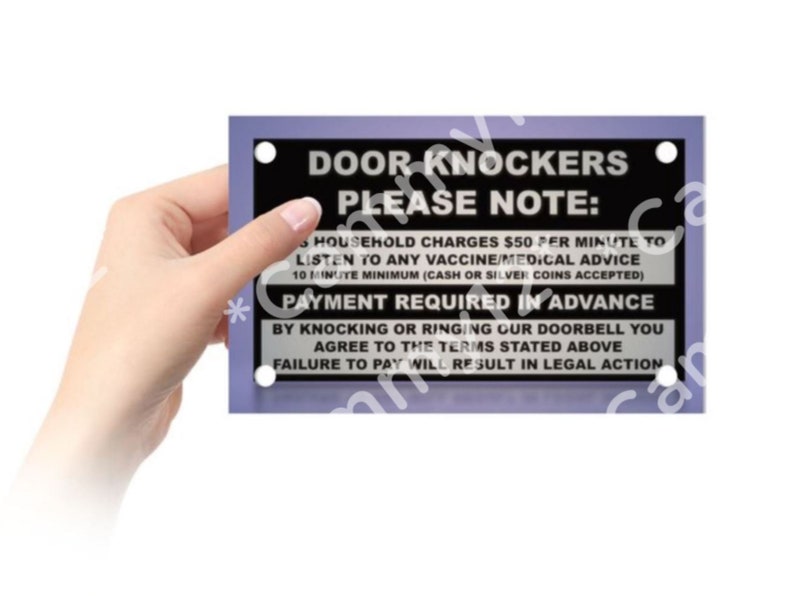 Door Knockers No Solicitation for Vaccine / Medical for Silhouette, Cricut and Other Craft