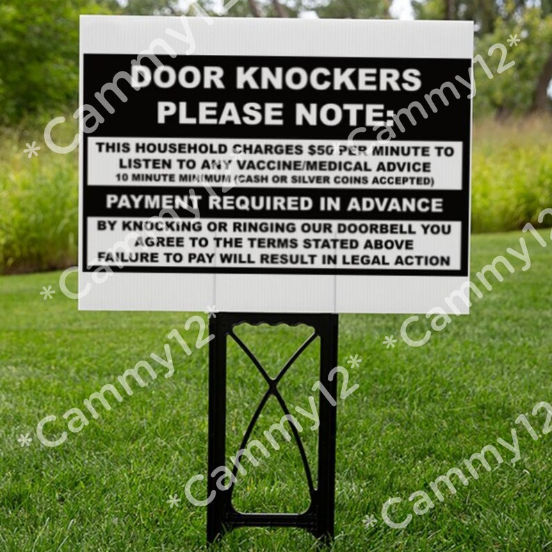 Door Knockers No Solicitation for Vaccine / Medical for Silhouette, Cricut and Other Craft