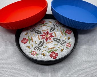 Moule à tarte rond imprimé en 3D, 12 cm (4 3/4 po) pour point de croix, broderie et point de croix