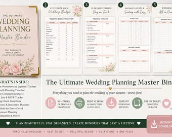 Wedding Planner Binder | Budget, Guest List, Timeline (Digital Download)