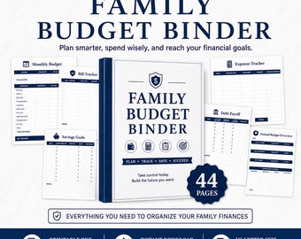 Family Budget Binder Printable | Monthly Planner, Bill Tracker (Digital Download)