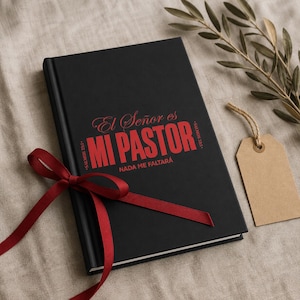 Spanish Christian Hardcover Journal, Psalm 23:1 Prayer Notebook (personalized gift)