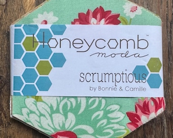 Bonnie & Camille Scrumptious Honeycomb | Moda OOP 6" Hexagon Quilt Fabric | 40 Pieces