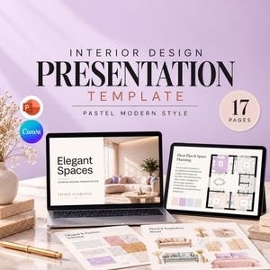 Interior Design project Presentation - Pastel modern | Canva , powerpoint Template