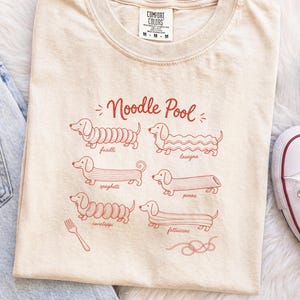 Noodle Pool Dachshund T-Shirt | Funny Pasta Dog Tee