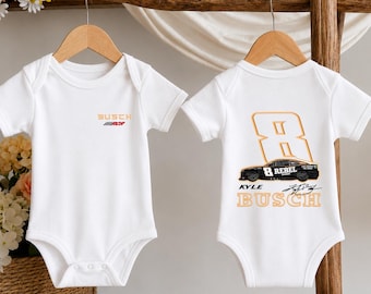 Kyle Busch #8 Stock Car Racing Baby Bodysuit, Kids Youth Shirt, Adult Motorsport Gift