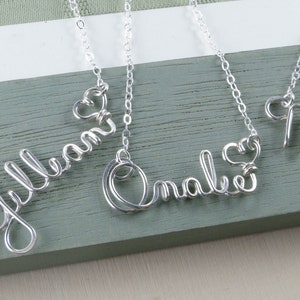 Personalized Name Necklace, Custom Name Necklace, Bridesmaid Gift, Silver Name Necklace, Gold Name Necklace, Wire Necklace, Word Necklace image 3