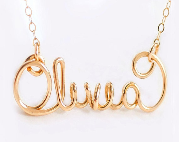 Custom Necklace, Silver Name Necklace, Gold Name Necklace, Word Necklace, Personalized Necklace, Unique Name Necklace, Wire Name