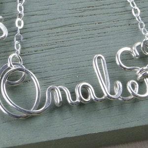 Wire Name Necklace, Personalized Name, Custom Jewelry, Silver Name Necklace, Gold Name Necklace, Personalized Gift for Her, Jewelry Sale
