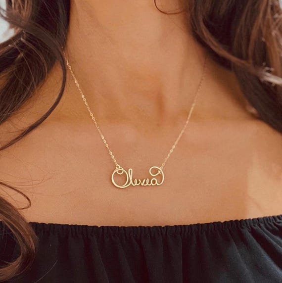 Personalized Name Necklace, Gold Wire Name, Silver Name Custom Necklace, Custom Name Gift for Her