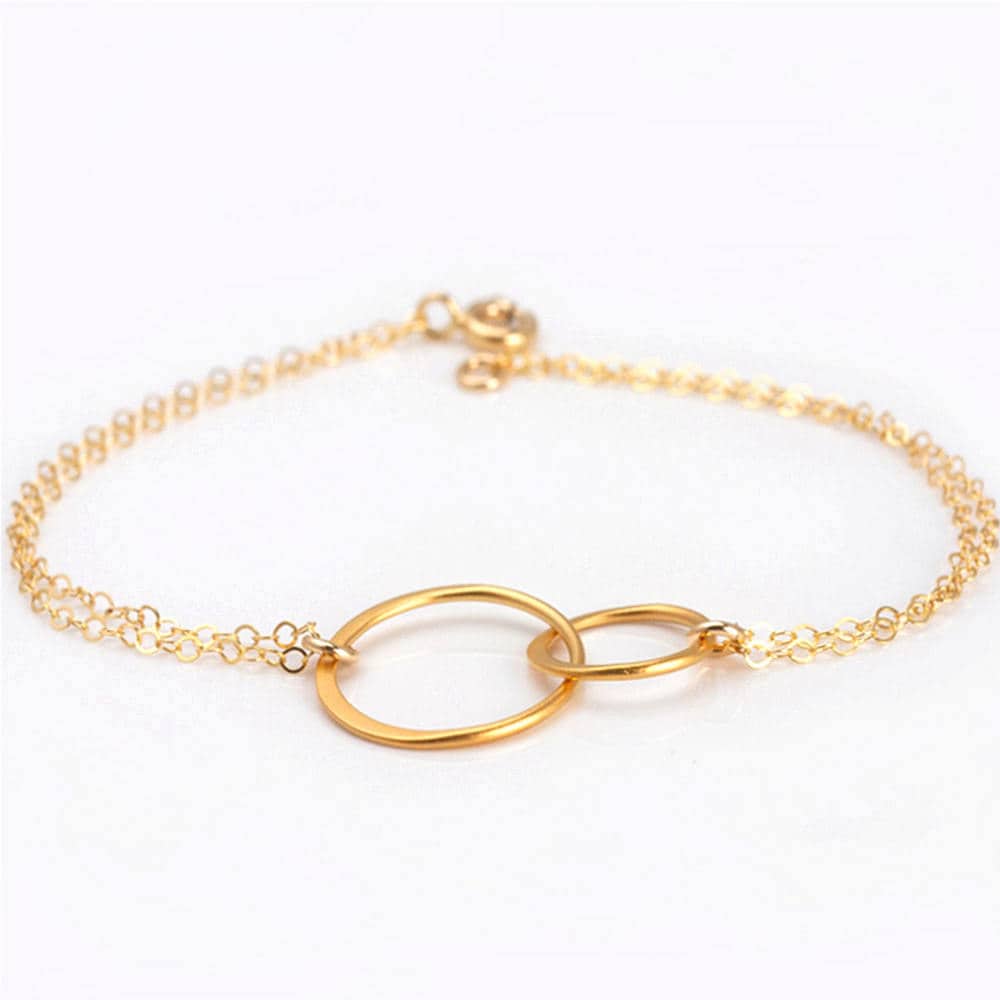 Gold Circle Bracelet, Circle Bracelet, Double Circle Bracelet