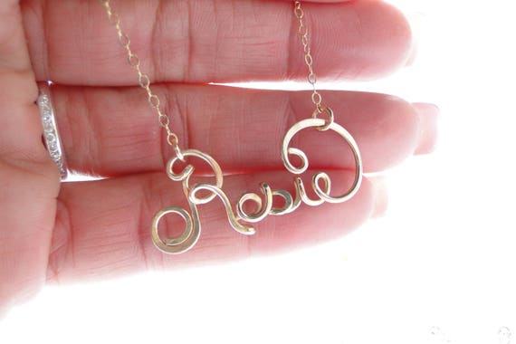 Personalized Name, Gold Name Necklace, Custom Name, Personalized Wire Name Necklace, Silver Name Necklace, Gold Nameplate