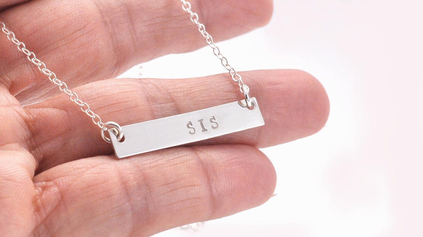 Bar Necklace Personalized, Nameplate Necklace, Gold Bar Necklace