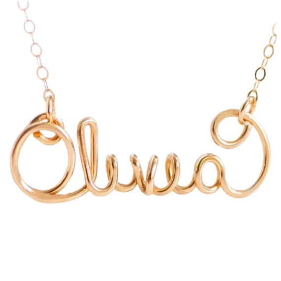 Name Necklace- Custom Name Jewelry, Gold Name Necklace, Silver Name Necklace, Personalized Name Necklace, Wire Necklace, Name Jewelry