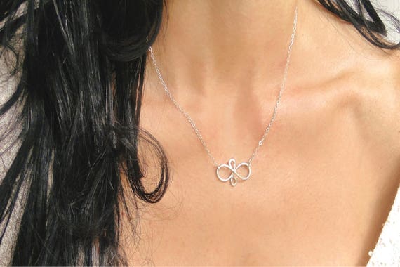 Silver Infinity Necklace, Friendship Necklace, Wire Necklace, Best Friend Necklace, Infinity Jewelry, Silver Wire Jewelry, Teen Jewelry