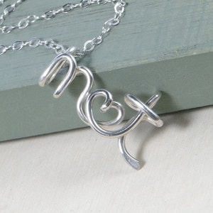 Silver Initial Necklace- Name Necklace, Christmas Gift, Wedding Gift, Anniversary Gift, Gift For Her, Couples Necklace, Gift for Bride