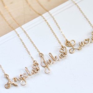 Personalized Name, Gold Name Necklace, Custom Name, Personalized Wire Name Necklace, Silver Name Necklace, Gold Nameplate image 5