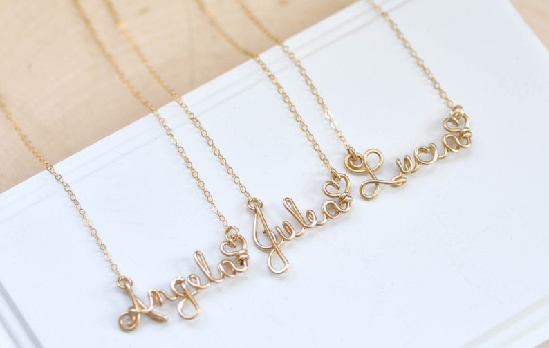 Personalized Name, Gold Name Necklace, Custom Name, Personalized Wire Name Necklace, Silver Name Necklace, Gold Nameplate image 5