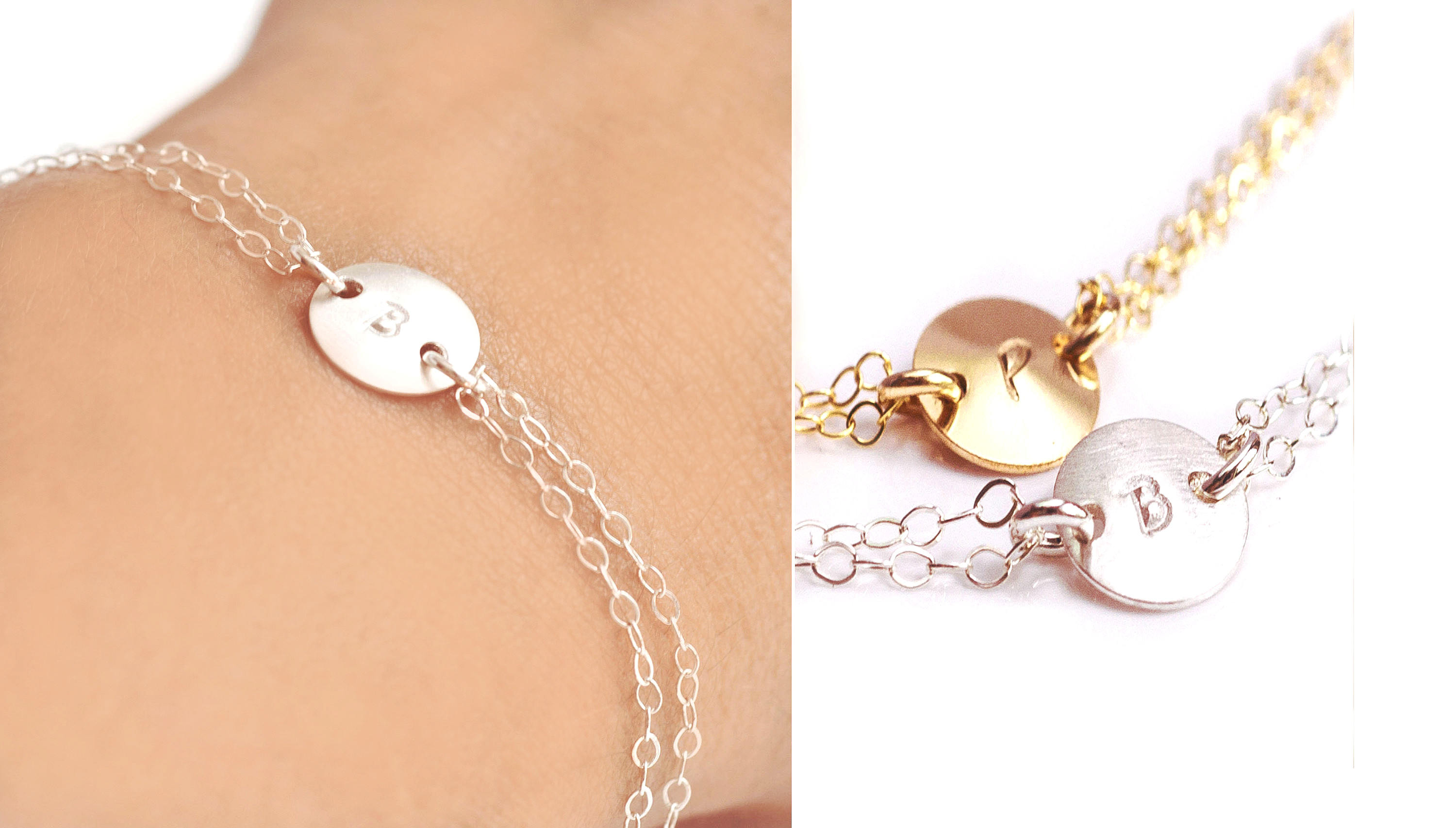 Custom Bracelet, Silver Initial Bracelet , Gold Bracelet, Gold Initial