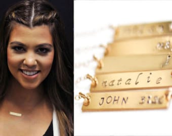 Personalized Name Necklace, Bar Necklace Personalized, Nameplate Necklace, Gold Bar Necklace, Gold Name Necklace, Silver Bar Necklace