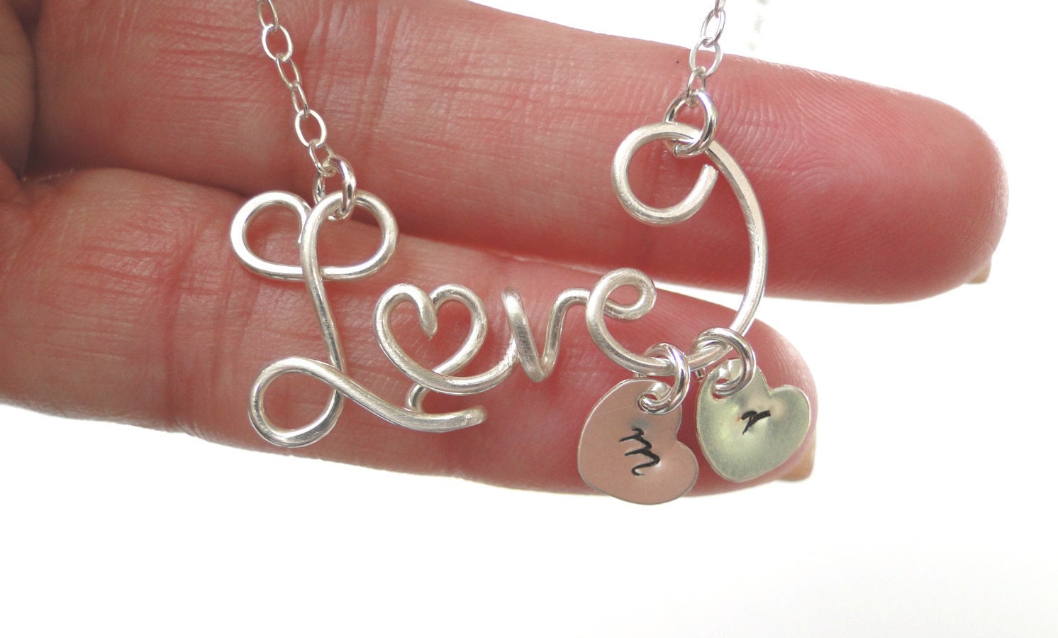 Love Necklace Custom Jewelry Couples Necklace Personalized