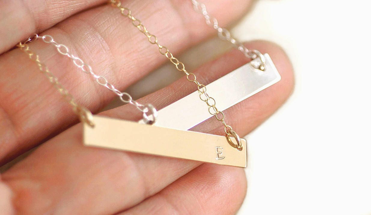 Personalized Engraved Name Date Necklaces For Women Unisex Stainless Steel  Vertical Bar Necklaces & Pendants (jewelora Ne101301) - Customized Necklaces  - AliExpress