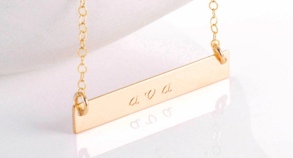 Gold Bar Necklace, Name Necklace, Silver Bar Necklace, Nameplate, Custom Bar Necklace, Layering Necklace, Personalized Bar Necklace