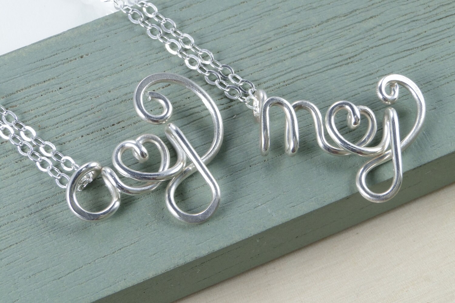 Name Necklace Couples Necklace Personalized Initial Etsy