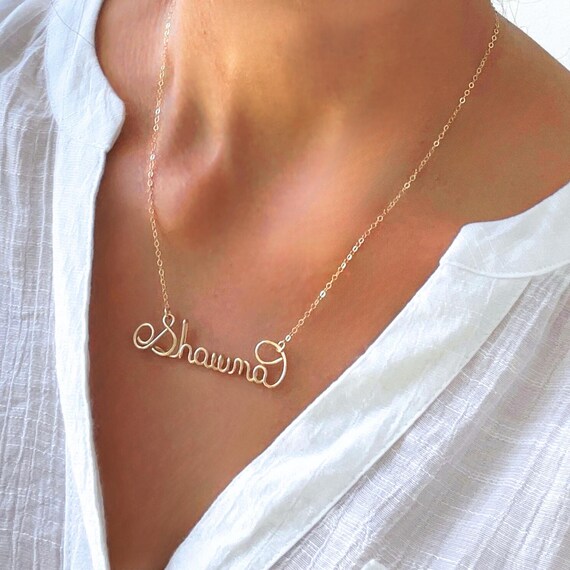Handmade Personalized Name Necklace – Custom Gold-Filled or Sterling Silver Wire Jewelry | Unique Gift for Her