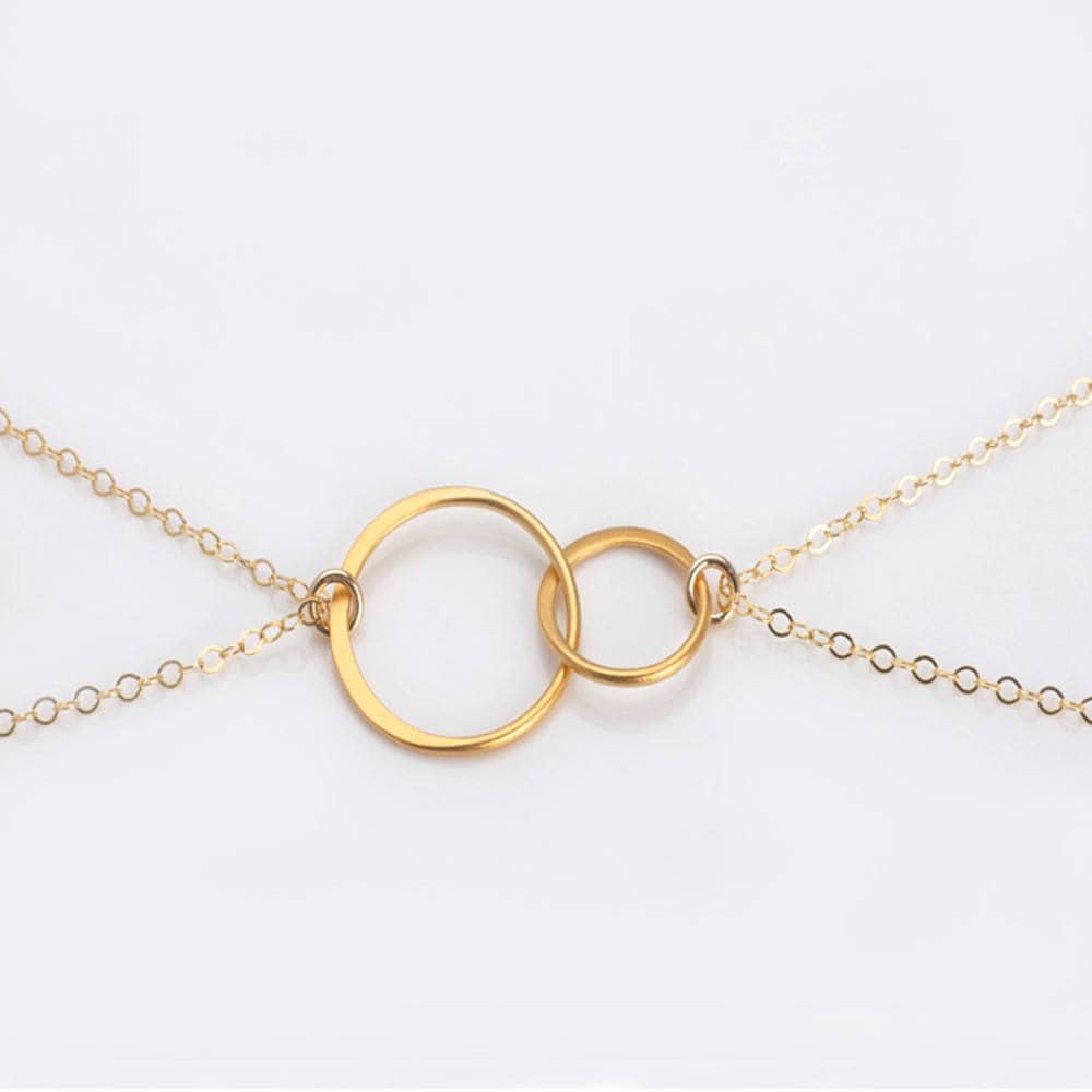Gold Circle Bracelet, Circle Bracelet, Double Circle Bracelet