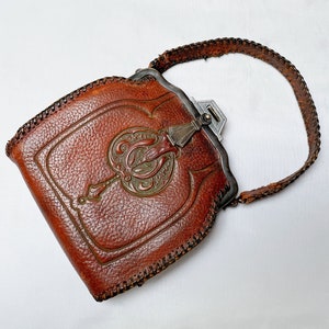 Small 1915 Jemco Tooled Leather Purse, AS IS, Please Read Details